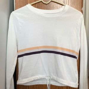 White Hollister Shirt with stripes (long sleeve)
